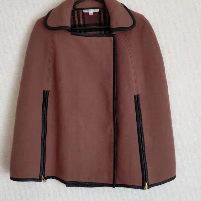 レザーパイピングフリースポンチョコート レディースのジャケット/アウター(ポンチョ)の商品写真