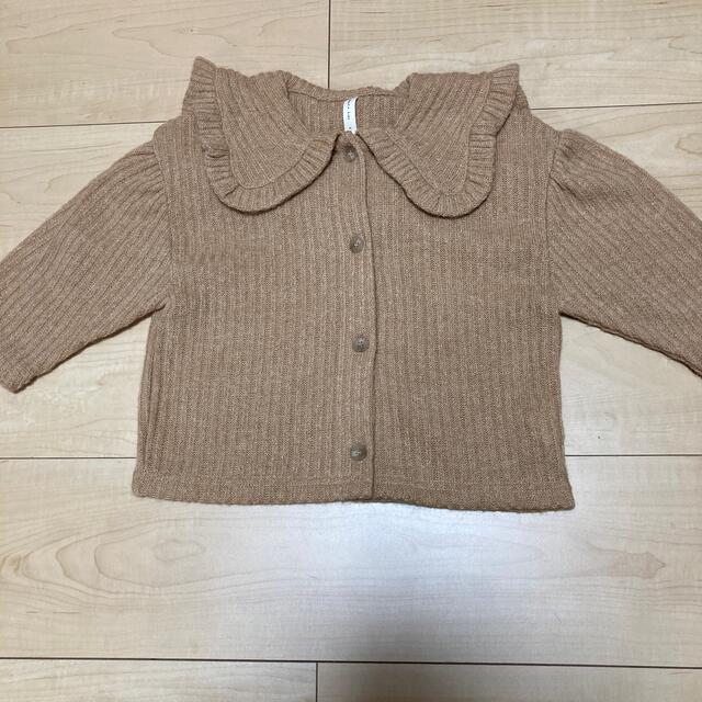 ZARA KIDS(ザラキッズ)の【新品　値下げ】ALADIN フリルニットカーディガン　韓国子供服 キッズ/ベビー/マタニティのキッズ服女の子用(90cm~)(カーディガン)の商品写真