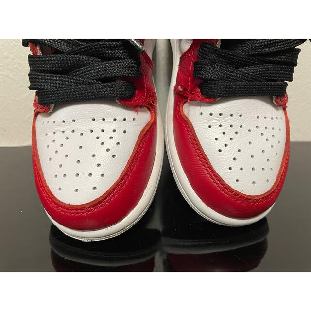 NIKE(ナイキ)のNIKE Air Jordan 1 High OG Satin Red 18cm キッズ/ベビー/マタニティのキッズ靴/シューズ(15cm~)(スニーカー)の商品写真