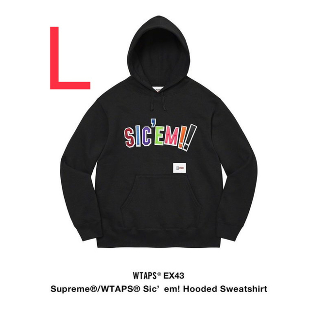 Supreme × WTAPS SIC’EM! HOODED パーカー ブラック