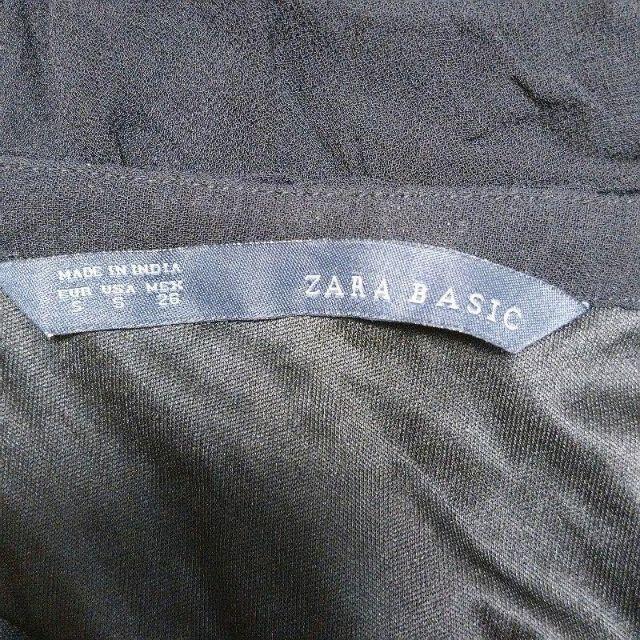 ZARA basic ワンピース ブラック ウエストマーク ビジュー レディースのワンピース(ひざ丈ワンピース)の商品写真