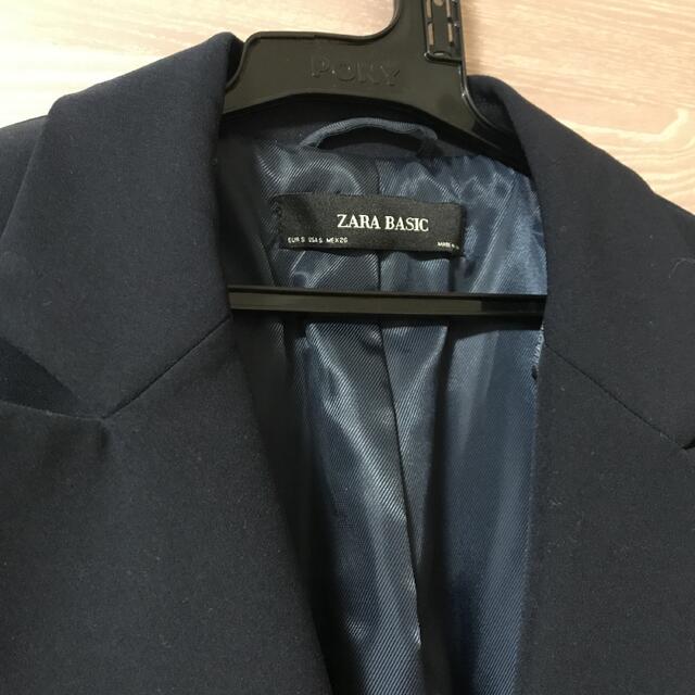 ZARA　テーラードジャケット　紺ブレ　ダブル　装飾金ボタン　ネイビー