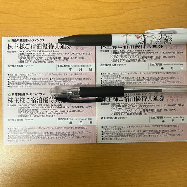 東急不動産　株主優待　東急ステイ　割引券　4枚 チケットの優待券/割引券(宿泊券)の商品写真