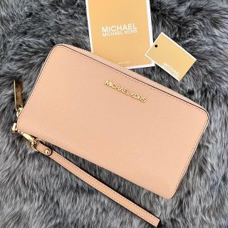 マイケルコース(Michael Kors)の新品☆ MICHAEL KORS ベージュ レザー 長財布 スマホケース(財布)