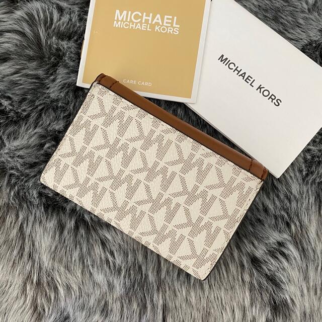 新品☆MICHAEL KORS ホワイト シグネチャー レザー キーケース