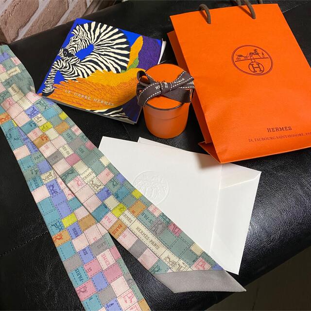 Hermes(エルメス)の値下げしました　エルメス　ツイリー　ボルデュックチェック　 レディースのファッション小物(バンダナ/スカーフ)の商品写真