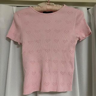 ベルシュカ(Bershka)のもなぴの様専用 Bershka ハート柄 ピンク トップス(カットソー(半袖/袖なし))