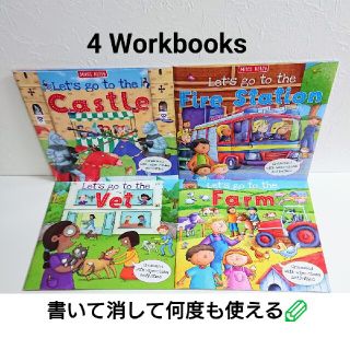 新品☆何度も使える 絵本に近い 英語のワークブック 4冊セット(問題集・ドリル)(洋書)