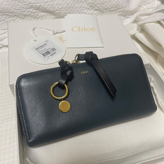 週末値下げ】Chloe クロエ 長財布 アルファベット ブルー 人気急上昇