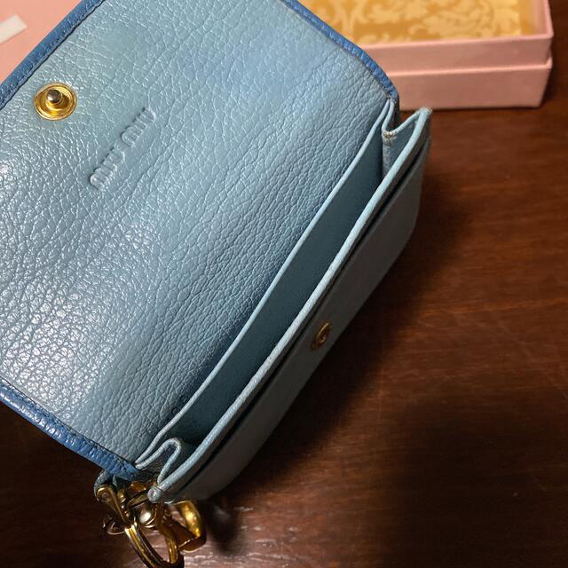 MIU MIU カードケース&ミニ財布　ブルー 6