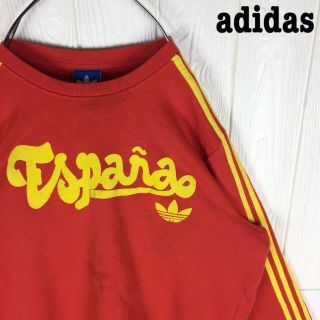 80'sadidasアディダススウェットトレーナー赤レッド長袖メンズY2K常田