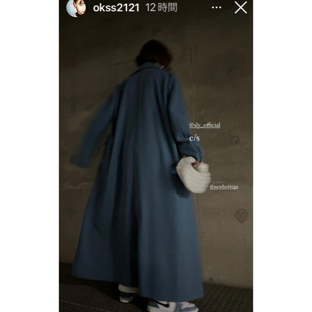 SLY - 【e/s】 LONG WOOL TOUCH コート☆エマスライ☆ブルーの SLY - 【e/s】 LONG WOOL TOUCH コート☆エマスライ☆ブルーの