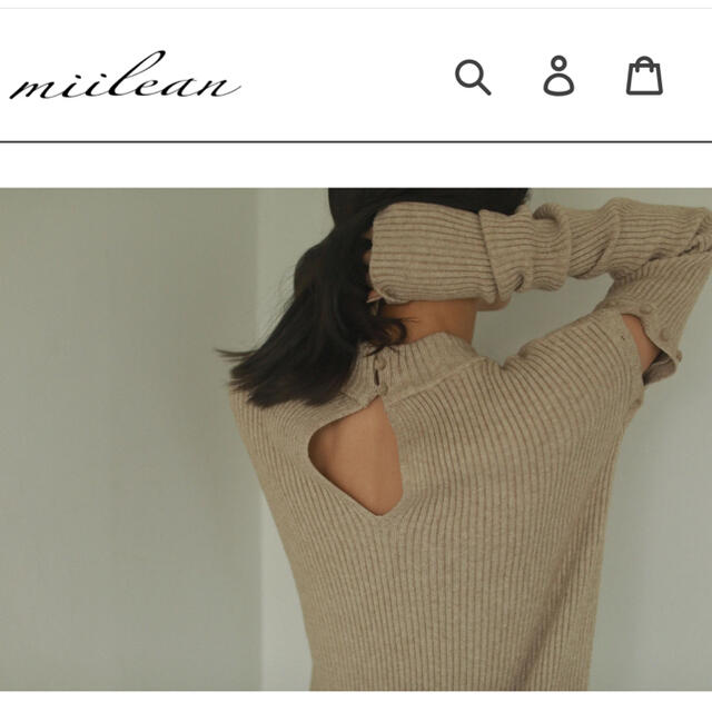 Ameri VINTAGE(アメリヴィンテージ)のmiilean rib knit onepiece ベージュ レディースのワンピース(ロングワンピース/マキシワンピース)の商品写真