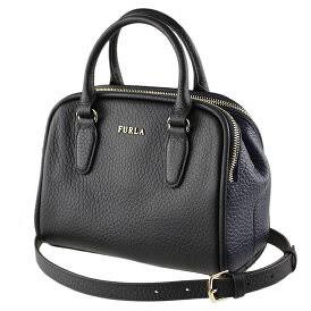 美品 FURLA フルラ ショルダーバッグ ボストンバッグ 黒 ブラック 美品 FURLA フルラ ショルダーバッグ ボストンバッグ 黒 ブラック
