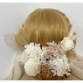 髪飾り ドライフラワー ヘアピン ヘッドドレス 結婚式 卒業式 成人式 前撮り(ヘッドドレス/ドレス)