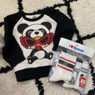 ヒステリックミニ(HYSTERIC MINI)のヒステリックミニ パンダ🐼🐾80cmトレーナー 靴下13-15cm(靴下/タイツ)