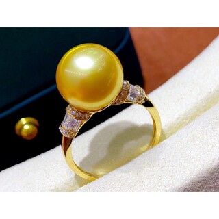 【高級】天然南洋真珠　一粒リング11-12mm　k18(リング(指輪))