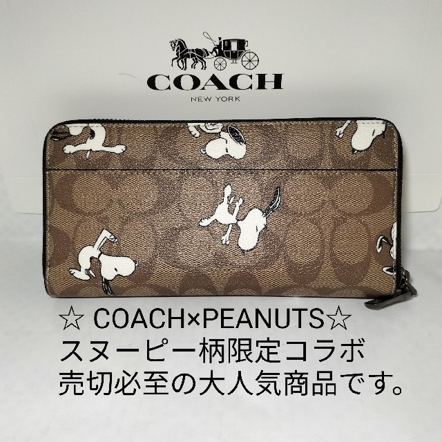 新品   未使用　COACH  財布　 スヌーピー　ポーチ　ピーナッツ