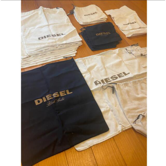 DIESEL(ディーゼル)の【新品】DIESEL & Black gold 麻ショッパー　5袋 レディースのバッグ(ショップ袋)の商品写真