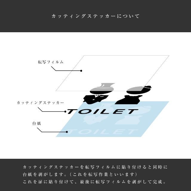 スマートなトイレ用サインステッカー（猫） | トイレマーク トイレサイン シール ハンドメイドのインテリア/家具(インテリア雑貨)の商品写真