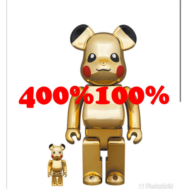 ベアブリックBE@RBRICK ピカチュウ GOLD CHROME Ver.100&400