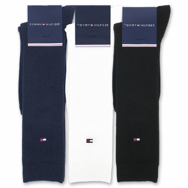 TOMMY HILFIGER(トミーヒルフィガー)のワンポイントハイソックス(32cm丈・ネイビー) レディースのレッグウェア(ソックス)の商品写真