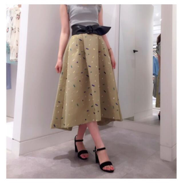 REDYAZEL(レディアゼル)のredyazel 刺繍　スクエア　フレアスカート レディースのスカート(ロングスカート)の商品写真