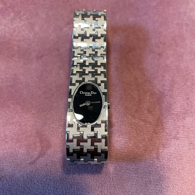 電池新品 Dior ミスディオール 腕時計 ブレスレット 黒文字盤 シルバー-