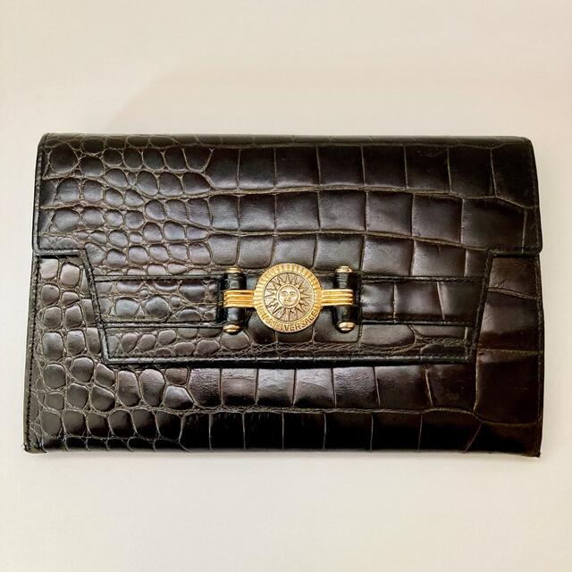 Gianni Versace - GIANNI VERSACE 長財布 クロコダイル型押しレザーの