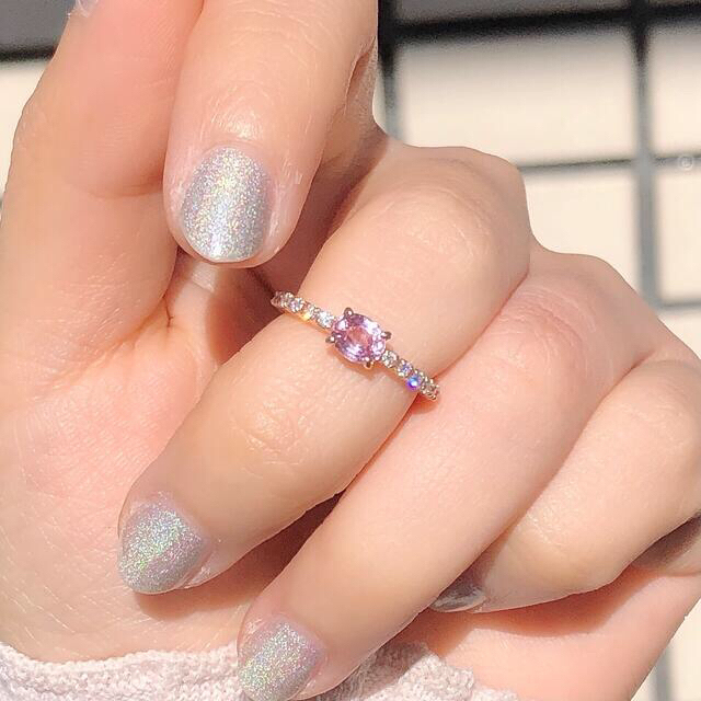 K18 パパラチャ サファイア  リング No.19009 レディースのアクセサリー(リング(指輪))の商品写真