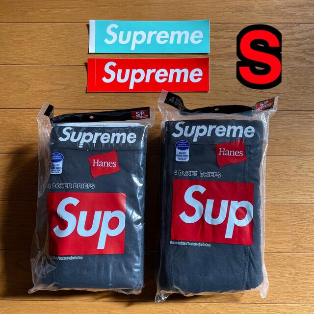 supreme hanes ボクサーパンツ　4パック×2 ステッカー付属メンズ