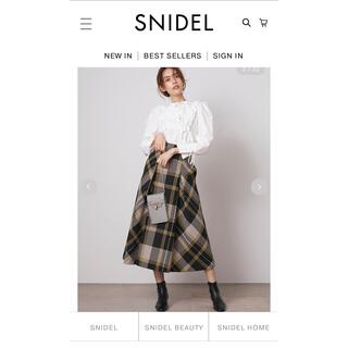 新品タグ付　SNIDEL ローリングチェックフレアスカート　ベージュ0フレアスカート