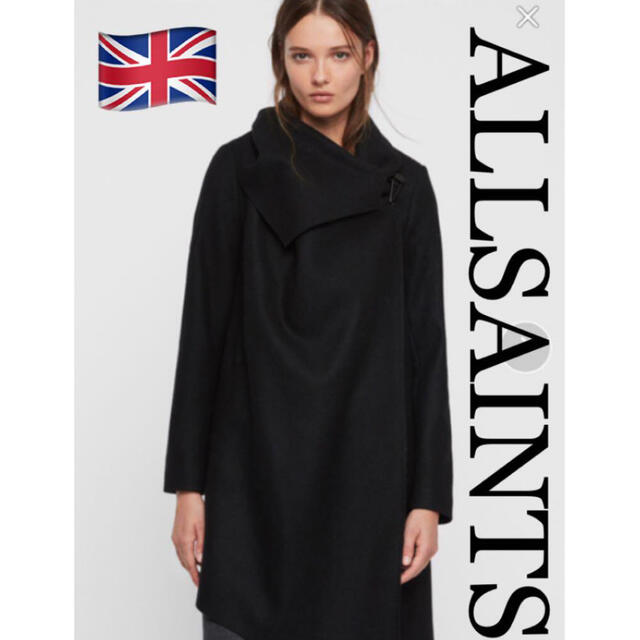 All Saints(オールセインツ)の　ALLSAINTS アシンメトリーウールコート未使用近い レディースのジャケット/アウター(チェスターコート)の商品写真