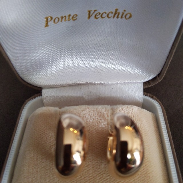 K18YG イエローゴールド フープピアス Ponte Vecchio 直送可