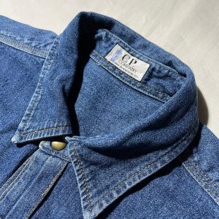 80s cp company リーフ フラワー 柄シャツ バーガンディー 90s