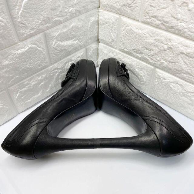 DIANA(ダイアナ)の【人気の厚底✨】DIANA 24cm ローファー リボンパンプス ブラック レディースの靴/シューズ(ハイヒール/パンプス)の商品写真