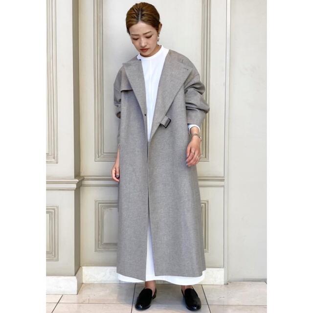 HYKE PARIGOT別注 COLLARLESS WOOL COAT