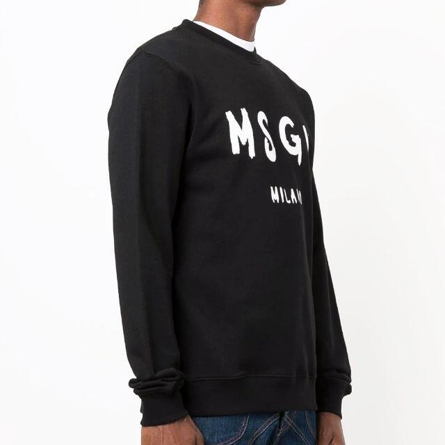 MSGM(エムエスジイエム)の16 MSGM メンズ ブラック MILANOロゴ トレーナー size XL メンズのトップス(スウェット)の商品写真