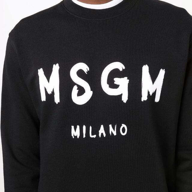 MSGM(エムエスジイエム)の16 MSGM メンズ ブラック MILANOロゴ トレーナー size XL メンズのトップス(スウェット)の商品写真