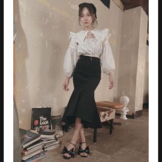 フォーリン(Fallin')のフリルビッグ襟ブラウス / Fril Big Collar Blouse(シャツ/ブラウス(長袖/七分))