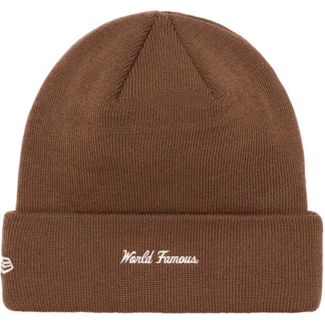 Supreme(シュプリーム)のsupreme box logo beanie brown newera 正規品 メンズの帽子(ニット帽/ビーニー)の商品写真