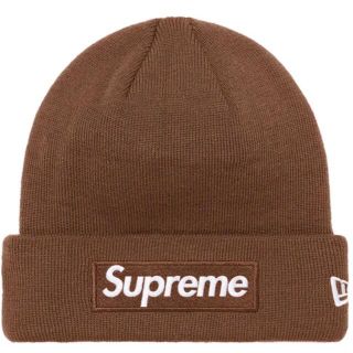 シュプリーム(Supreme)のsupreme box logo beanie brown newera 正規品(ニット帽/ビーニー)