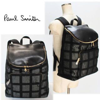 ポールスミス(Paul Smith)の《ポールスミス》新品 チェック レザー切替 リュックサック プレゼントにも(バッグパック/リュック)