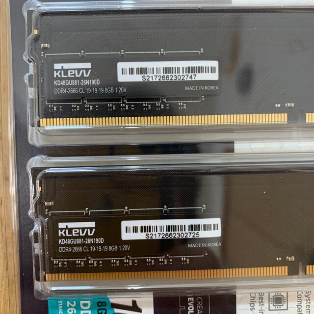 KLEVV メモリ DDR4-2666 PC4-21300 16GBキット 2