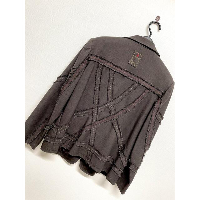 超美品のジャケット/アウターデザインライダースジャケット ブラウン 茶 L LL 秋冬 長袖 アウター