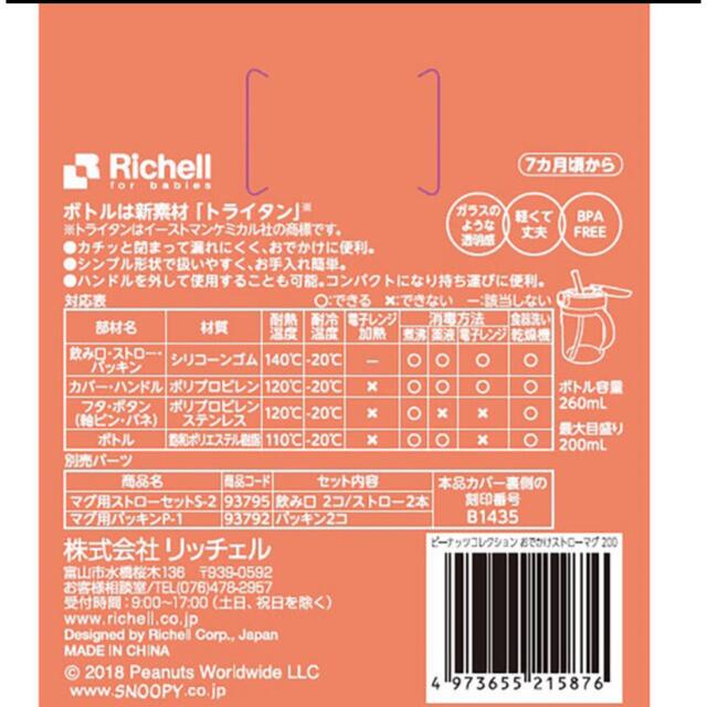 Richell(リッチェル)のリッチェル　スヌーピー　ストローマグ　200 キッズ/ベビー/マタニティの授乳/お食事用品(その他)の商品写真