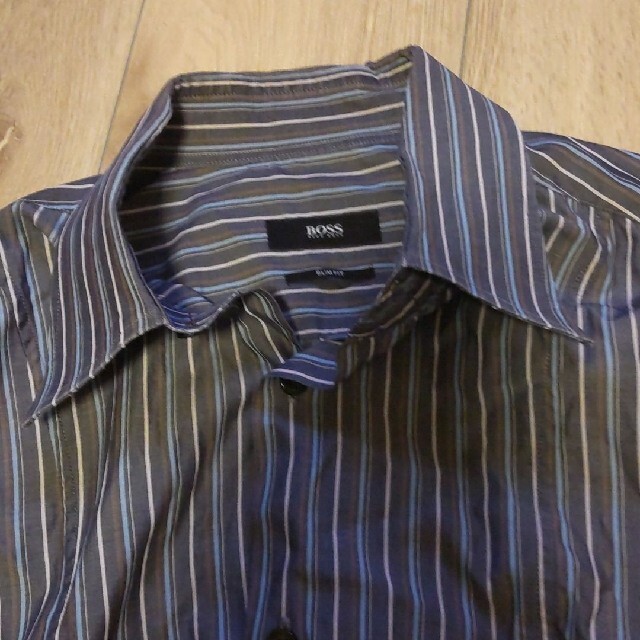 HUGO BOSS(ヒューゴボス)のヒューゴボススリムフィットストライプシャツ　ワイシャツ メンズのトップス(シャツ)の商品写真