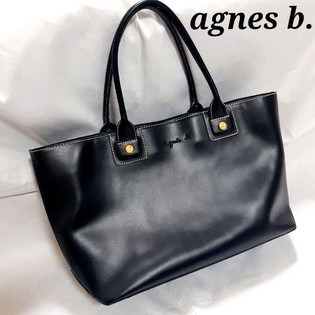 agnes b.ボヤージュ　ハンドバッグ　レザー　ブラック　黒