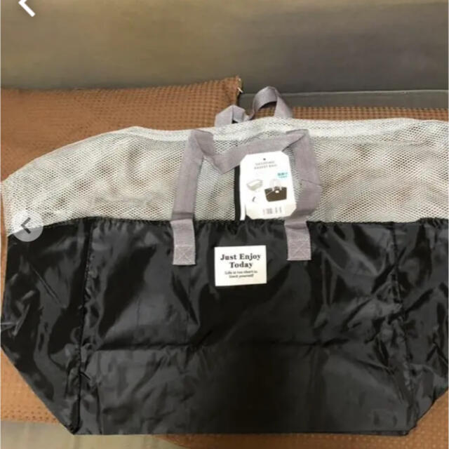 エコレジバッグ（保冷機能なし）ブラック　肩掛け レディースのバッグ(エコバッグ)の商品写真