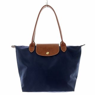 ロンシャン(LONGCHAMP)のロンシャン ルプリアージュ トートバッグ ハンドバック ナイロン 紺 茶色(トートバッグ)